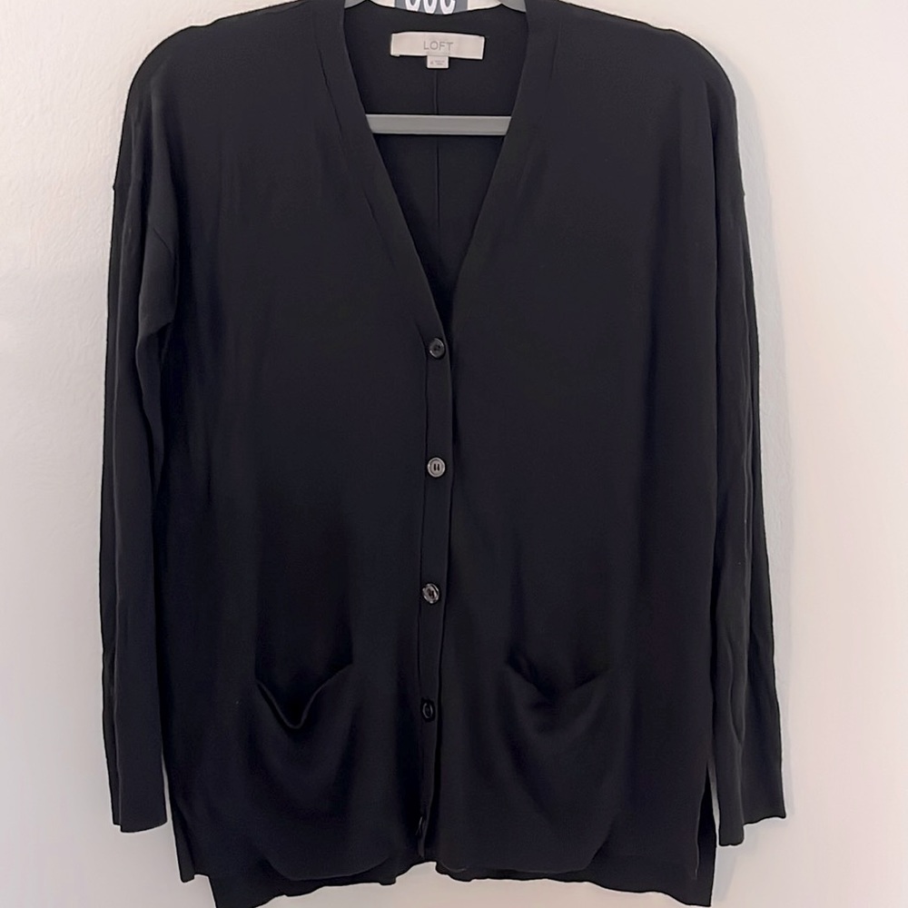 #303 Loft Black 5 Button Cardigan